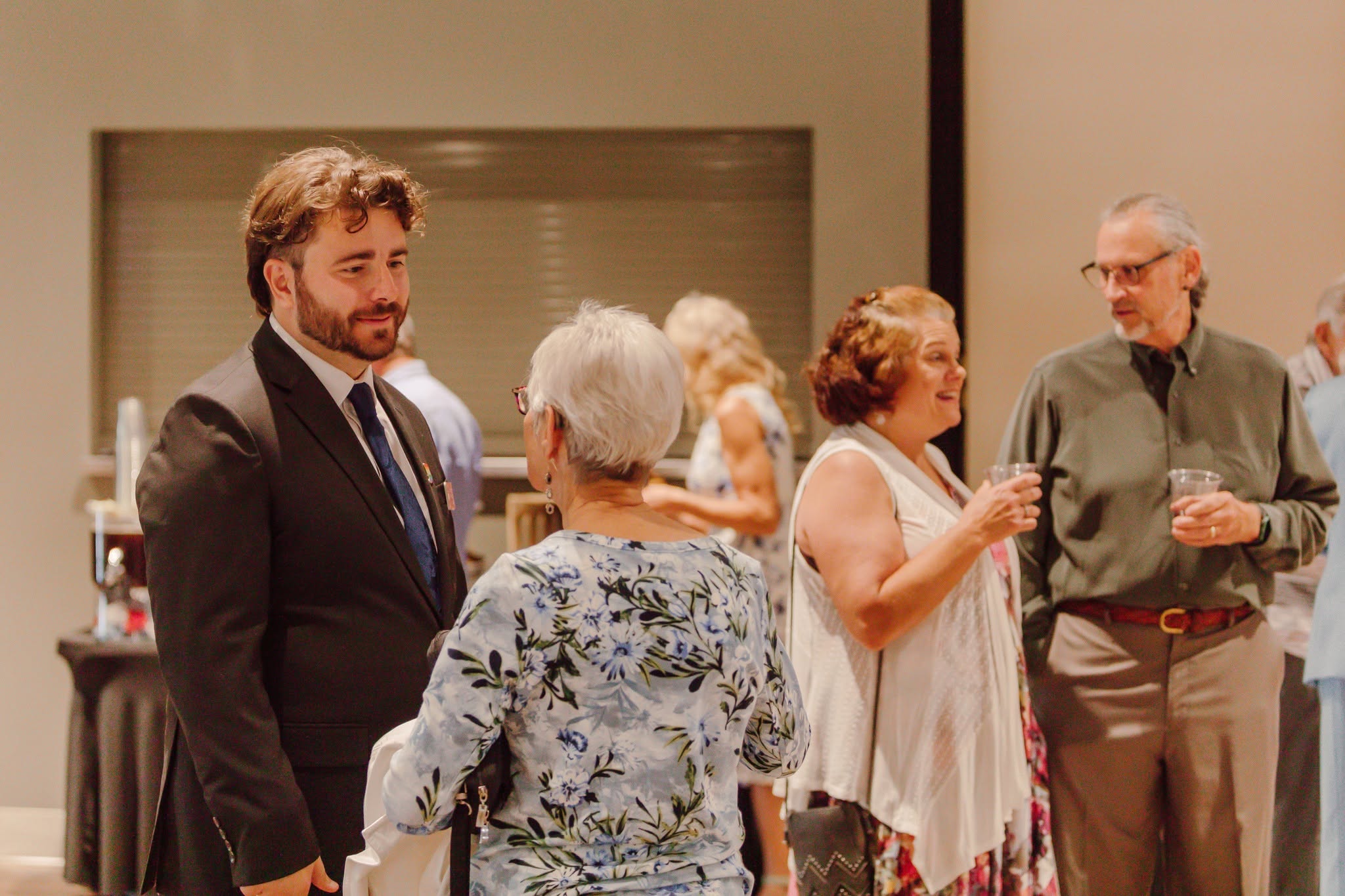 Mason Barclay with the community in District 75