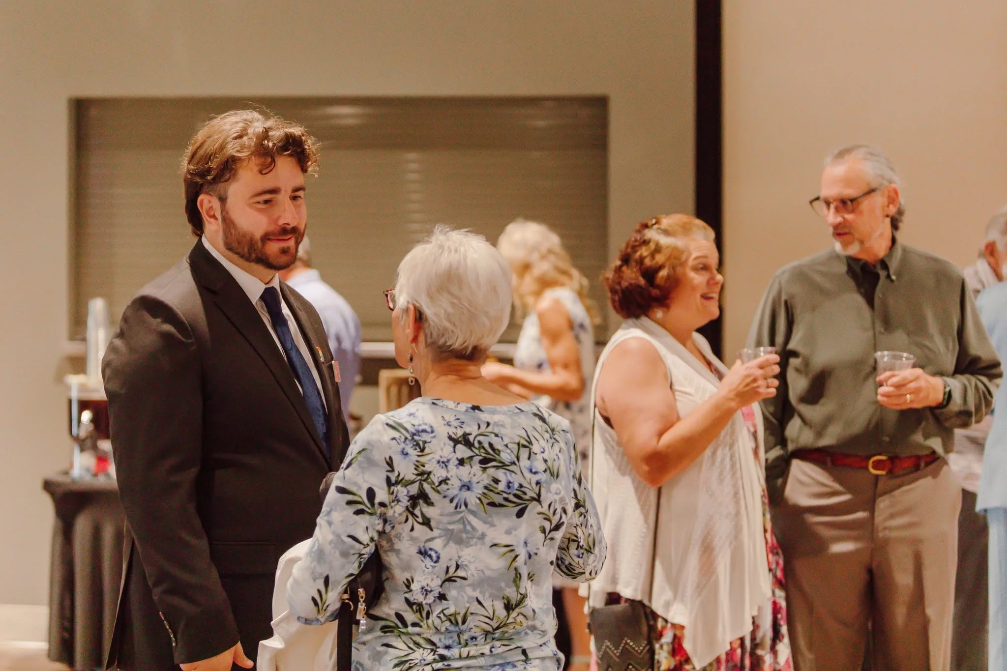 Mason Barclay with the community in District 75